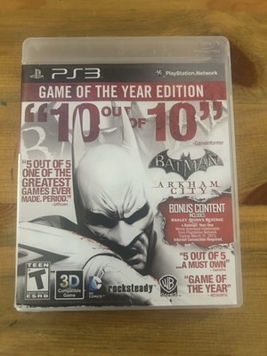 Warner Bros. Batman Arkham City PS3 Action GOTY Manual NTSC-U/C