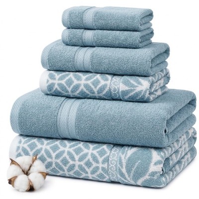 Modern Threads Botanical Vine 6Piece 100% Cotton Towel Set   Reversible Yarn ...