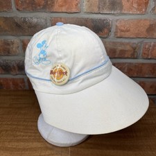 Vintage Mickey Mouse Disney Sun Hat USA Made Wide Brim Hard Rock Cafe Pin Medium