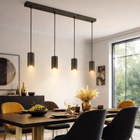 Pendellampe HäNgeleuchte Esstischlampe 4 Flammig KüChenleuchte Anthrazit H 120Cm