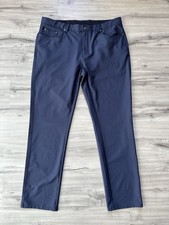 Greg Norman Stretch Golf Pants Men's Size 36x32 Navy Blue Chinos Shark