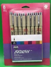 SAKURA Pigma Micron Brush Color Fineliners - NEW 8pk Assorted Colors NEW