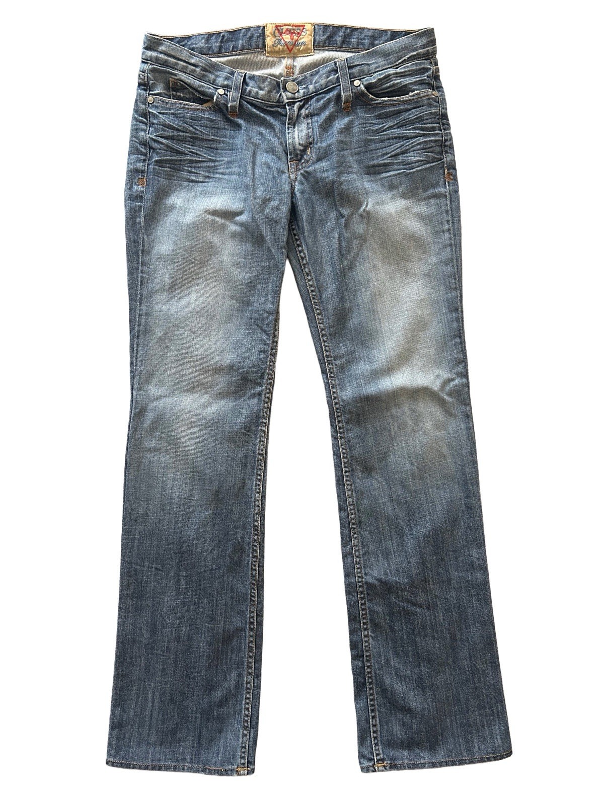 Y2K Guess Low Rise Bootcut Jeans Embroidered Gems Size 31