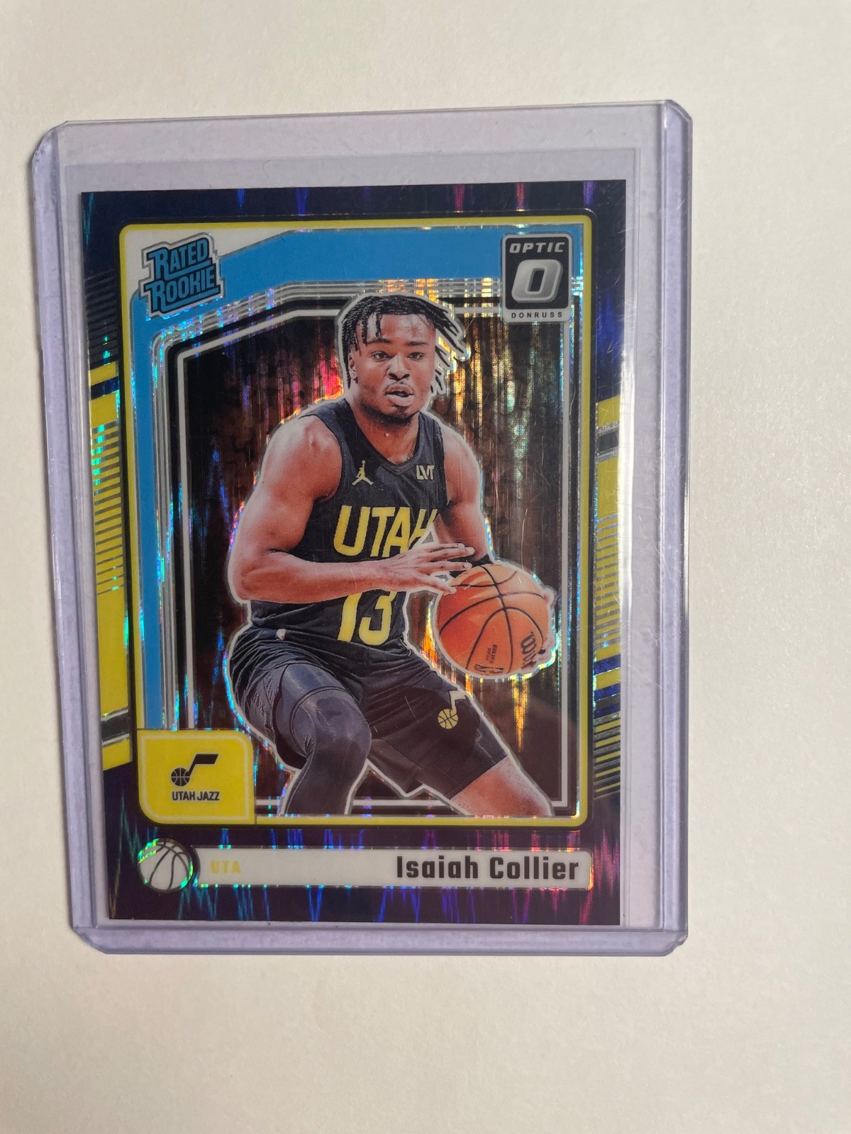 2024-25 Panini Donruss Optic Isaiah Collier #295 Rated Rookie RC Purple Shock