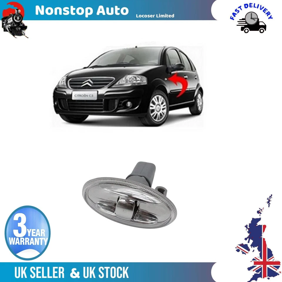 Clignotant Répétiteur Lampe R Ou L. Pour Citroen Berlingo C1 I II C2 C3 6325G3 - Photo 2/4