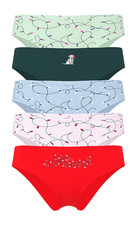 NWT Victoria's Secret PINK 5-Pack Cotton Cheeky Panties Holiday Lights Set of 5