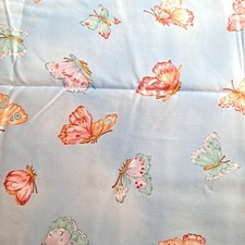 Butterfly Blue Cotton Fabric 1 Yd X 44" Summerhouse Andover Gail Kessler
