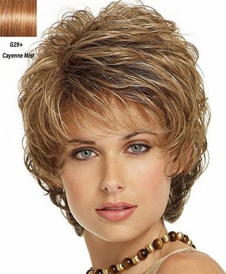 Eva Gabor Sensation G29+ Cayenne Mist Wig Curly Shag Hair Cut by HAIRUWEAR