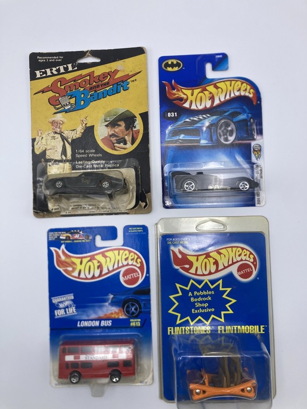 Vintage Hot Wheels +  Ertl lot of 4 vehicles - Smokey, Flintstones, Batman 