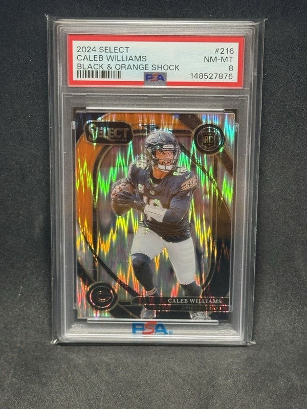 2024 Panini Select Caleb Williams Club Level #216 Black & Orange Shock PSA 8