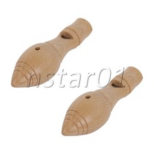 2PCS 10.5x4cm Solid Wood Bird Caller Whistle Long Type s Musical Toy