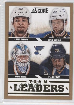 2013 Score Team Leaders Gold Brian Elliott Chris Stewart David Backes #575 a6y