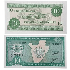 Burundi 10 Francs 2005-2007 Edition Collectible Currency Uncirculated P33E 🇧🇮