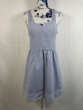 Kimchi Blue Urban Outfitters Blue and White Pinstripe Cotton Mini Dress Size M