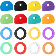 16 Pack Colorful Plastic Key Cap Tags and Identifier Covers for Standard Flat