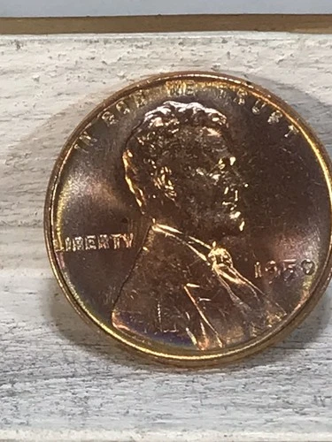 1950 BU Bright RED Lincoln Wheat Cent Looks Great Free Shipping E