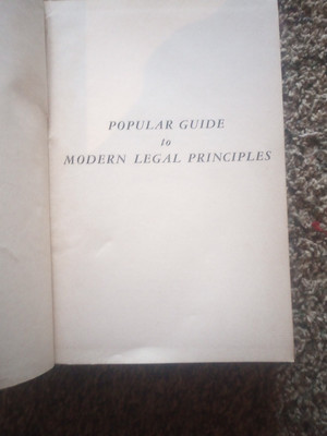 Popular Guide to Modern Legal Principles by Francis Marshall 1953 HC Indexed