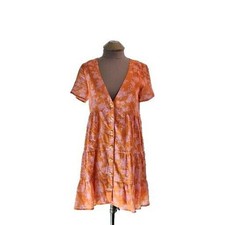 Anthropologie Olivaceous Size S Button Up Short Sleeve Babydoll Dress