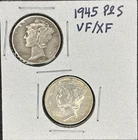 1945 P & S Mercury Dime (VF/XF) ~ 90% Silver ~ Brilliant U.S. Coin ~ D3349