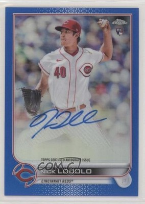 2022 Topps Chrome Rookie Blue Refractor 93/150 Nick Lodolo #RA-NL Auto RC 7c5