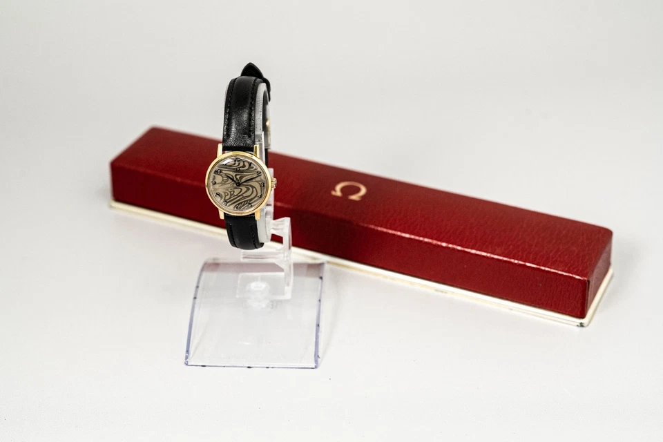 Без тарифов * винтажный 1971 w/чехол * OMEGA Geneve Cal.485 MT мрамор циферблат 24 мм женщин - Изображение 2 из 4