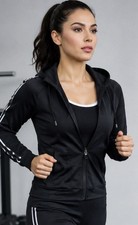 Women s 3-Piece Yoga Gym Workout Seamless Fitness Sports Set Black,Size L , NWT