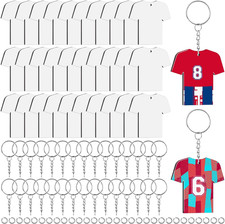 90 Pcs Sublimation Keychain Blanks Wood Shirt Shape Bulk for DIY Craft Personal
