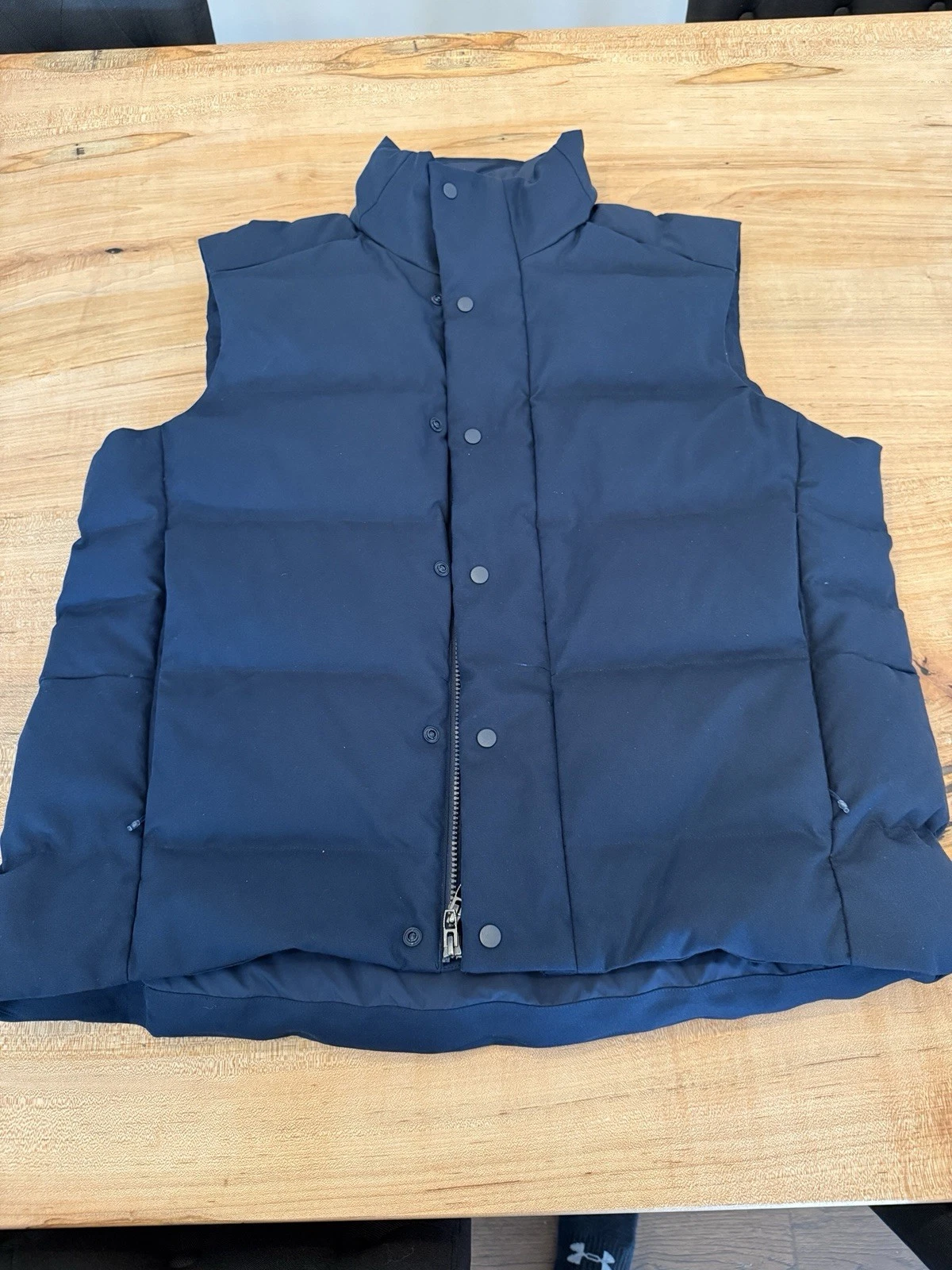 Lululemon Men’s Blue Down Wubder Puffer Vest Full Zip Stand-Up Collar L/G
