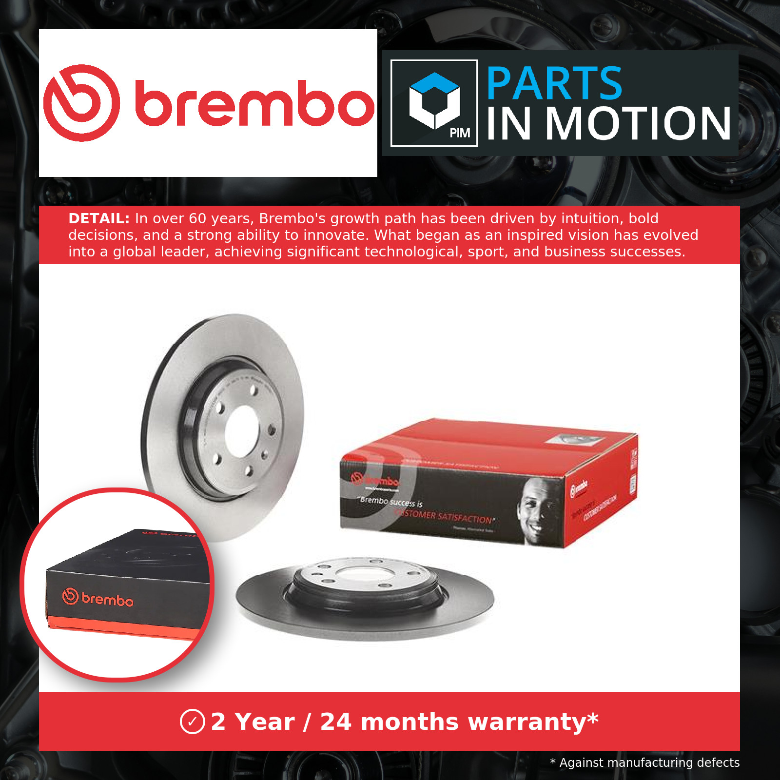 2x Brake Discs Pair Solid fits AUDI S4 B9 3.0 Rear 2016 on CWGD 300mm Set Brembo - Image 24