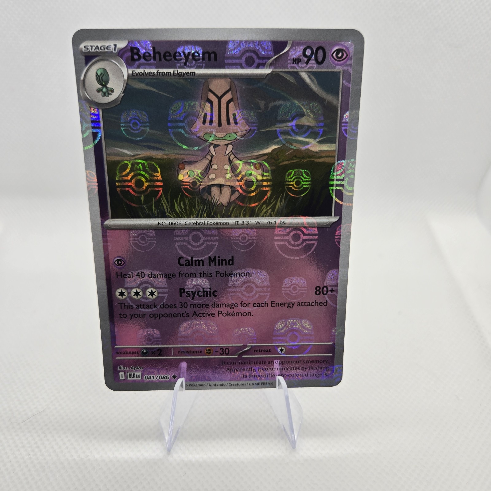 Beheeyem (Master Ball Pattern) 044/086 Sv: Black Bolt Holo Pokemon TCG