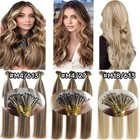 Nano Ring Remy Human Hair Extensions Keratin Nano Beads Platinum Blonde 20inch — photo 2