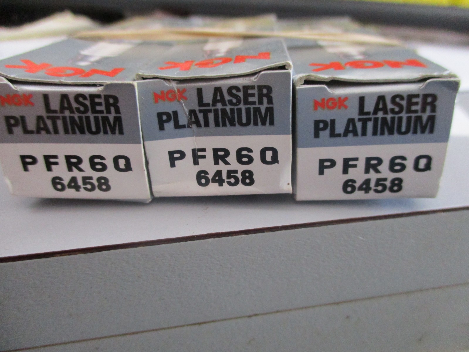 3-NEW- NGK- 6458-PFR6Q- LASER PLATINUM-Spark Plugs NOS