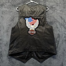 Vintage Roman Leather Vest Size Medium Concealed Carry Biker Motorcycle HD Patch