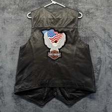 Vintage Roman Leather Vest Size Medium Concealed Carry Biker Motorcycle HD Patch