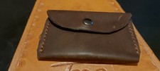 Mini leather card wallet 3 pocket snap closur...