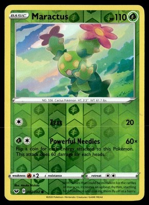 Maractus 007/202 Common Sword & Shield Pokemon Reverse Holo Lightly Played
