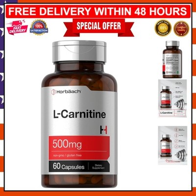 500mg L-Carnitine L-Tartrate Capsules | 60 Non-GMO & Gluten-Free Supplements
