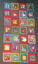 Handmade Reversible Patchwork Baby Crib Quilt Animals 28 x 45