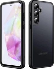 JETech Matte Case for Samsung Galaxy A35 5G, Frosted Translucent Back Black 