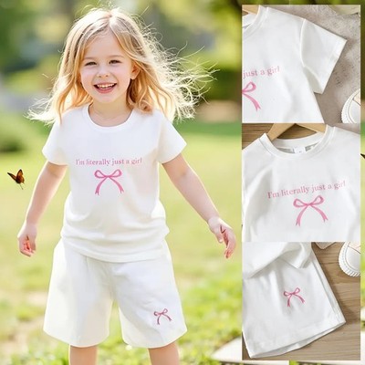 Toddler Casual Kids Outfits Sets Children Baby Girls Summer Clothes US 4-7 Years