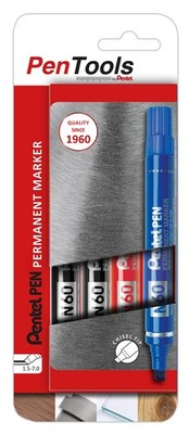 PenTools by Pentel N60 Permanent Marker, robuste Keilspitze (1,5-7,0 mm Strich) 
