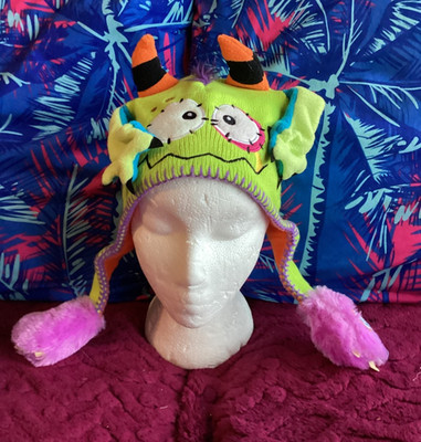 Flipeez Huggy Monkey Action Flap Ears grün Wintermütze Mütze Beanie Monster