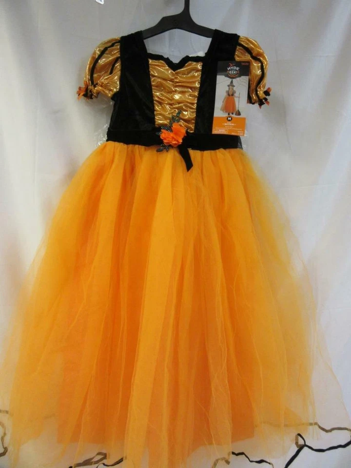 Kids' Witch Costume Orange Dress and Hat Hyde and Eek Boutique Size Small 4-6x - Image 2 of 4