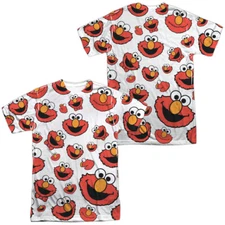 Sesame Street Elmo Face Pattern Unisex Adult Halloween Costume T Shirt, S-3XL