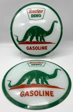 SINCLAIR DINO "WRINKLY" 13.5" GAS PUMP GLOBE FACES (SET OF 2)