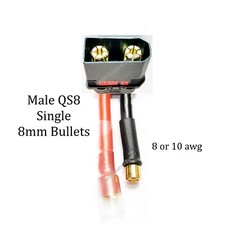 RCP-QS8 Male with 8mm Bullet Connectors 8 awg or 10 awg