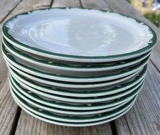 10 Vintage Shenango China Restaurant Ware Crest Wave Green Dinner Plates 9