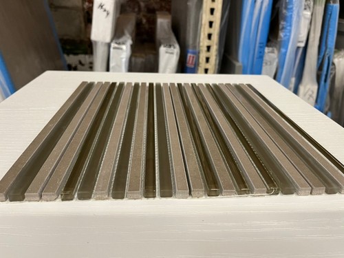 Beige / Brown Ceramic Stripes Glass Sheet - Picture 2 of 3
