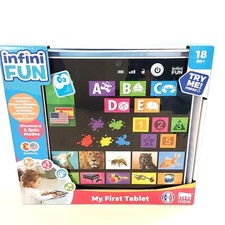InfiniFun My First Tablet-Letters, Numbers, Animals, etc., Bilingual, New in Box