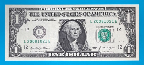2008 October 21 : L 20081021 E BIRTHDAY Note $1 One Dollar Bill *UNC* - Picture 2 of 3